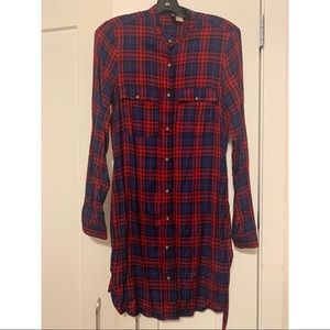 Casual plaid shirt dress size 4